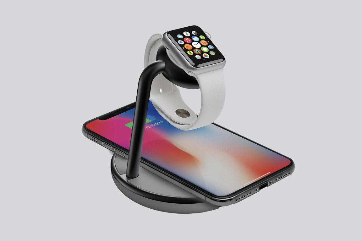 GoPower watch stand with wireless charging base
